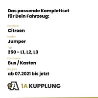 Citroen Jumper Bus / Kasten 07.2021-06.2024 250 - L1, L2, L3 BRiNK Anhängerkupplung mit JAEGER Elektrosatz
