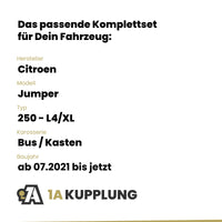 Citroen Jumper Bus / Kasten ab 07.2021 250 - L4/XL BRiNK Anhängerkupplung mit JAEGER Elektrosatz