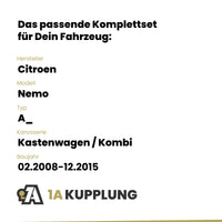 Citroen Nemo Kastenwagen / Kombi 02.2008-12.2015 A_ BRiNK Anhängerkupplung mit JAEGER Elektrosatz