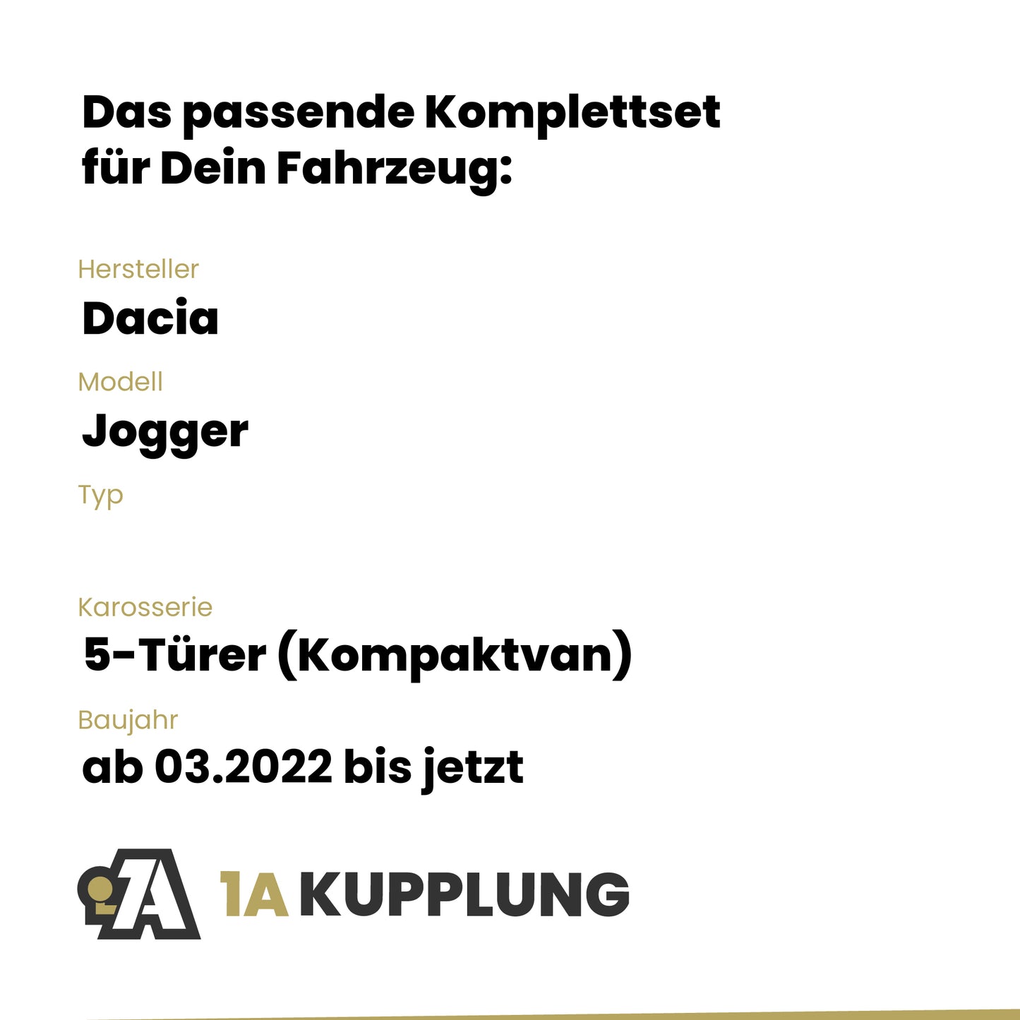 Dacia Jogger 5-Türer (Kompaktvan) ab 03.2022 BRiNK Anhängerkupplung mit JAEGER Elektrosatz