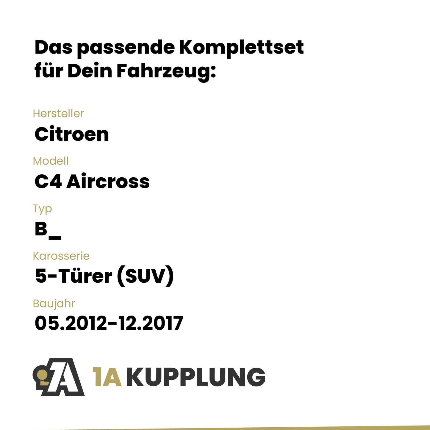 Citroen C4 Aircross 5-Türer (SUV) 05.2012-12.2017 B_ BRiNK Anhängerkupplung mit JAEGER Elektrosatz