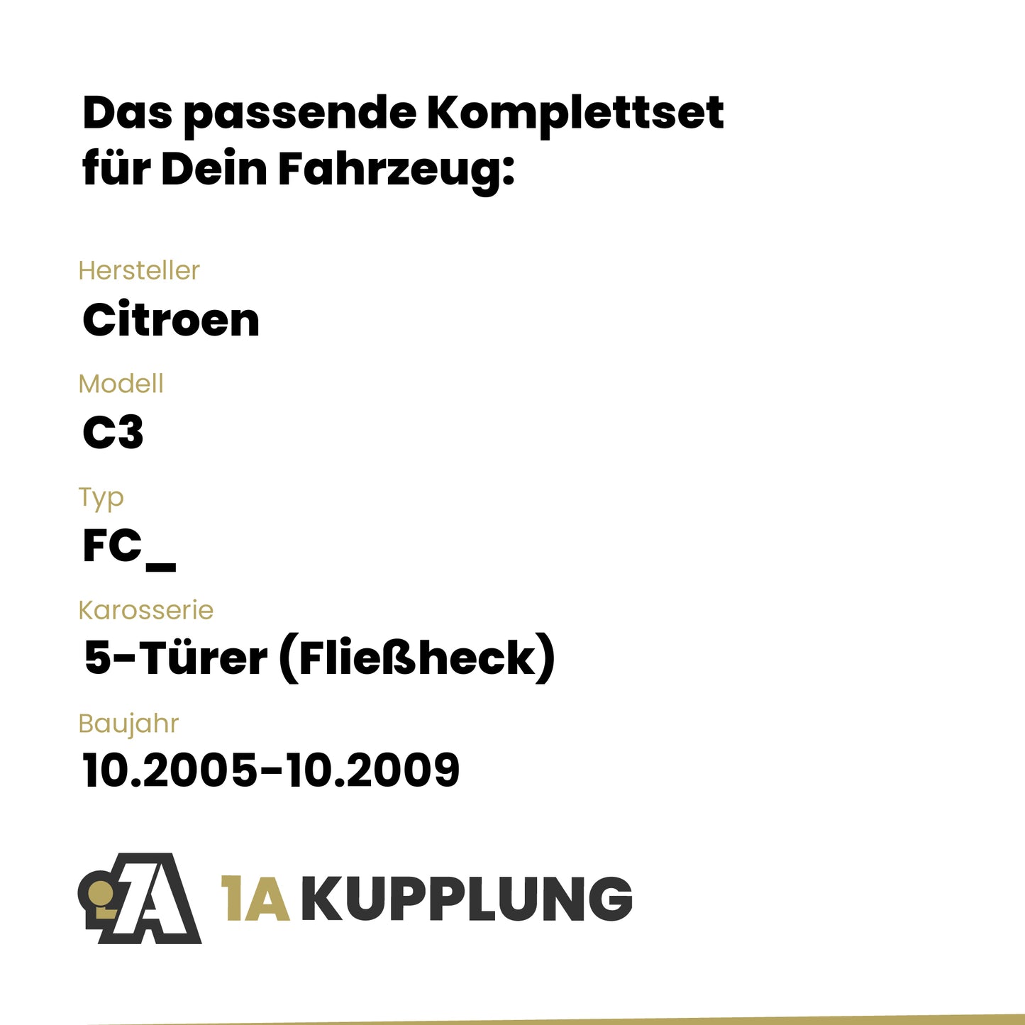 Citroen C3 5-Türer (Fließheck) 10.2005-10.2009 FC_ BRiNK Anhängerkupplung mit JAEGER Elektrosatz
