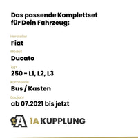 Fiat Ducato Bus / Kasten ab 07.2021 250 - L1, L2, L3 BRiNK Anhängerkupplung mit JAEGER Elektrosatz