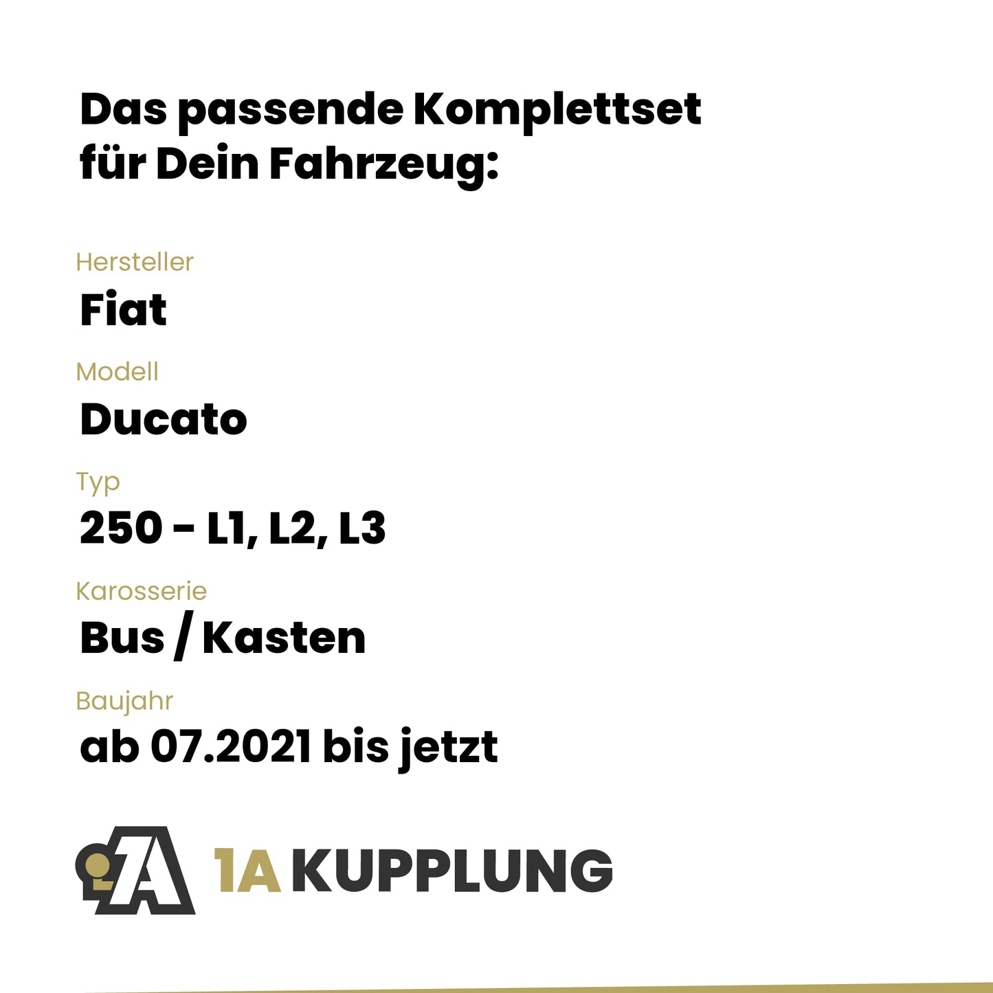 Fiat Ducato Bus / Kasten ab 07.2021 250 - L1, L2, L3 BRiNK Anhängerkupplung mit JAEGER Elektrosatz
