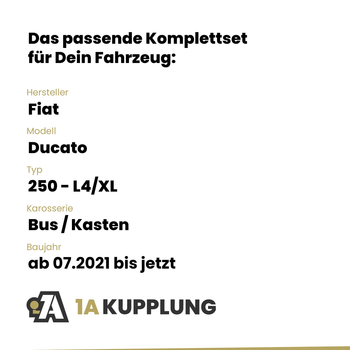 Fiat Ducato Bus / Kasten ab 07.2021 250 - L4/XL BRiNK Anhängerkupplung mit JAEGER Elektrosatz