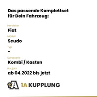 Fiat Scudo Kombi / Kasten ab 04.2022 - BRiNK Anhängerkupplung mit JAEGER Elektrosatz