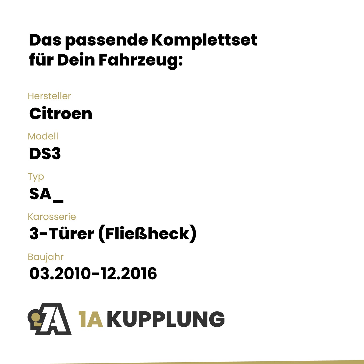 Citroen DS3 3-Türer (Fließheck) 03.2010-12.2016 SA_ BRiNK Anhängerkupplung mit JAEGER Elektrosatz