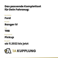 Ford Ranger IV Pickup ab 11.2022 TRB BRiNK Anhängerkupplung mit JAEGER Elektrosatz