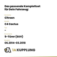 Citroen C4 Cactus 5-Türer (SUV) 06.2014-03.2018 - BRiNK Anhängerkupplung mit JAEGER Elektrosatz