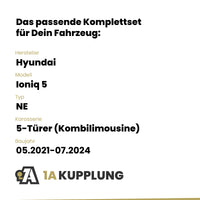 Hyundai Ioniq 5 5-Türer (Kombilimousine) 05.2021-07.2024 NE BRiNK Anhängerkupplung mit JAEGER Elektrosatz