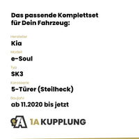 Kia e-Soul 5-Türer (Steilheck) ab 11.2020 SK3 BRiNK Anhängerkupplung mit JAEGER Elektrosatz