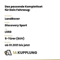 LandRover Discovery Sport 5-Türer (SUV) ab 01.2021 L550 BRiNK Anhängerkupplung mit JAEGER Elektrosatz