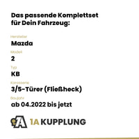 Mazda 2 3/5-Türer (Fließheck) 04.2022-01.2024 KB BRiNK Anhängerkupplung mit JAEGER Elektrosatz