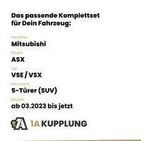 Mitsubishi ASX 5-Türer (SUV) 03.2023-06.2024 VSE / VSX BRiNK Anhängerkupplung mit JAEGER Elektrosatz