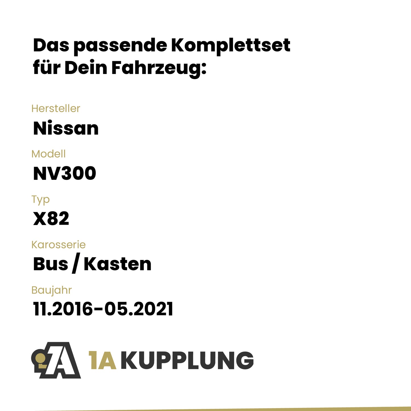 Nissan NV300 Bus / Kasten 11.2016-05.2021 X82 BRiNK Anhängerkupplung mit JAEGER Elektrosatz