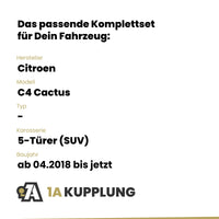 Citroen C4 Cactus 5-Türer (SUV) ab 04.2018 - BRiNK Anhängerkupplung mit JAEGER Elektrosatz