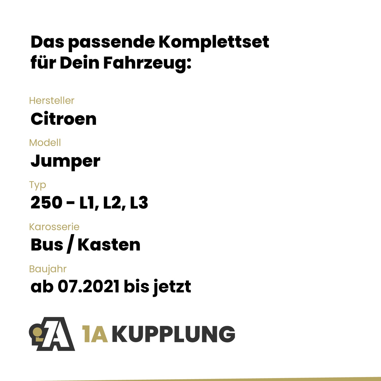 Citroen Jumper Bus / Kasten 07.2021-06.2024 250 - L1, L2, L3 BRiNK Anhängerkupplung mit JAEGER Elektrosatz