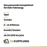 Opel Combo Kombi / Kasten ab 09.2018 E - L2 4753mm BRiNK Anhängerkupplung mit JAEGER Elektrosatz