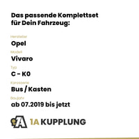 Opel Vivaro Bus / Kasten ab 07.2019 C - K0 BRiNK Anhängerkupplung mit JAEGER Elektrosatz