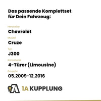 Chevrolet Cruze 4-Türer (Limousine) 05.2009-12.2016 J300 BRiNK Anhängerkupplung mit JAEGER Elektrosatz