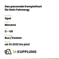 Opel Movano Bus / Kasten ab 01.2022 C - U9 BRiNK Anhängerkupplung mit JAEGER Elektrosatz