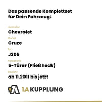 Chevrolet Cruze 5-Türer (Fließheck) ab 11.2011 J305 BRiNK Anhängerkupplung mit JAEGER Elektrosatz