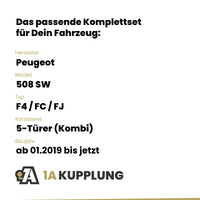 Peugeot 508 SW 5-Türer (Kombi) ab 01.2019 F4 / FC / FJ BRiNK Anhängerkupplung mit JAEGER Elektrosatz
