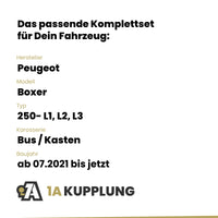 Peugeot Boxer Bus / Kasten ab 07.2021 250- L1, L2, L3 BRiNK Anhängerkupplung mit JAEGER Elektrosatz