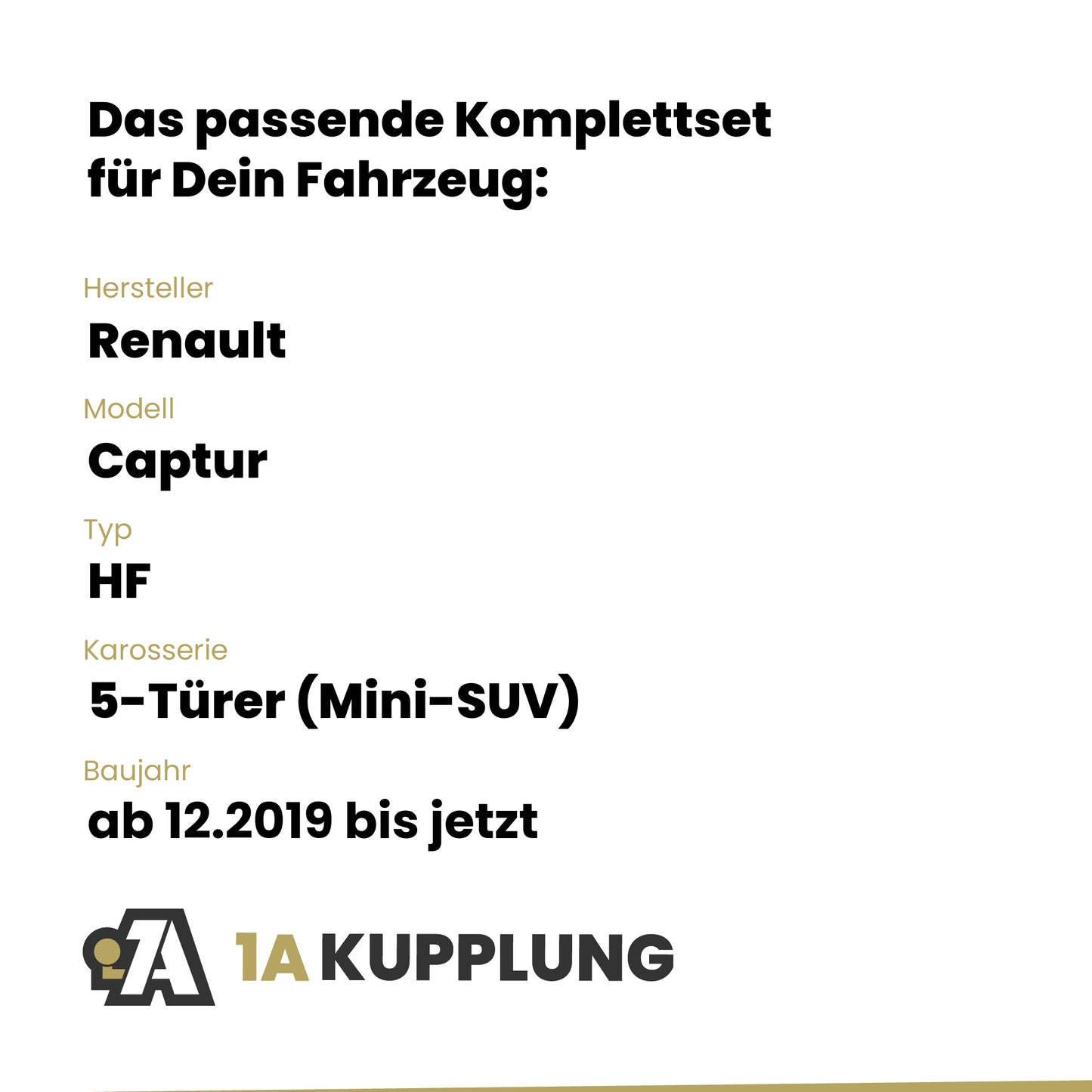 Renault Captur 5-Türer (Mini-SUV) 12.2019-06.2024 HF BRiNK Anhängerkupplung mit JAEGER Elektrosatz