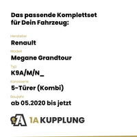 Renault Megane Grandtour 5-Türer (Kombi) ab 05.2020 K9A/M/N_ BRiNK Anhängerkupplung mit JAEGER Elektrosatz