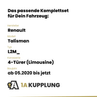 Renault Talisman 4-Türer (Limousine) ab 05.2020 L2M_ BRiNK Anhängerkupplung mit JAEGER Elektrosatz