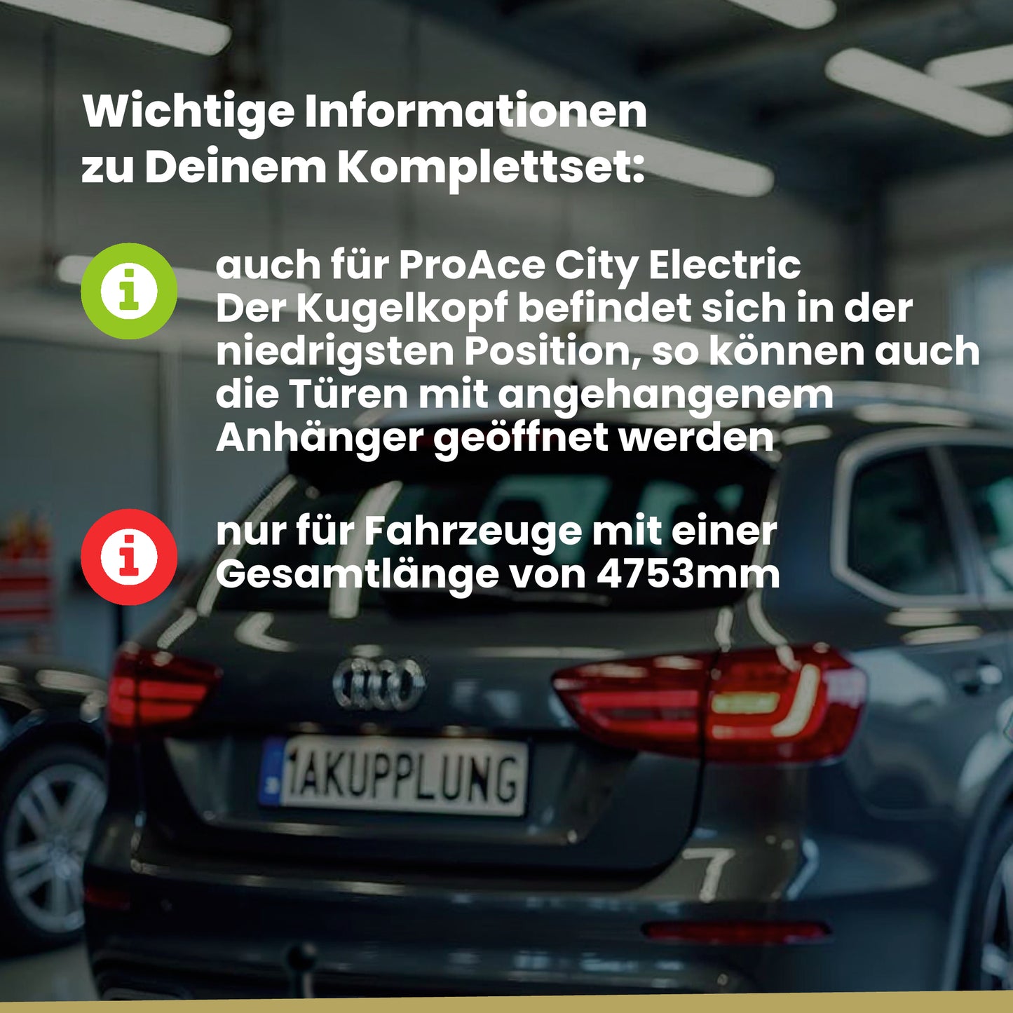 Toyota Proace City / Verso 5-Türer (Kompaktvan) ab 12.2019 Länge 4753mm BRiNK Anhängerkupplung mit JAEGER Elektrosatz