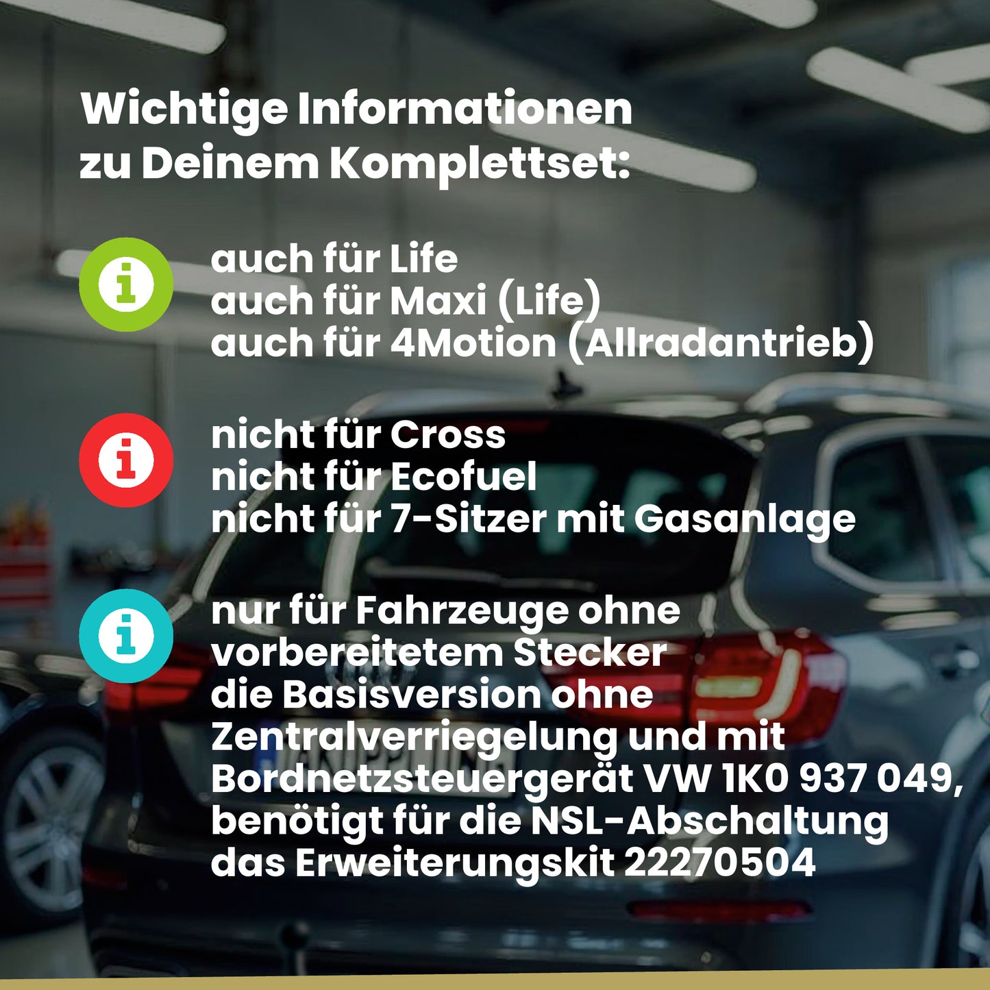 VW Caddy III Kombi / Kasten 02.2004-06.2015 2K_ BRiNK Anhängerkupplung mit JAEGER Elektrosatz