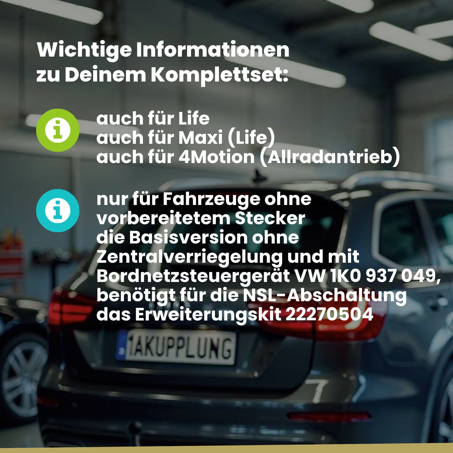 VW Caddy III Kombi / Kasten 02.2004-06.2015 2K_ BRiNK Anhängerkupplung mit JAEGER Elektrosatz