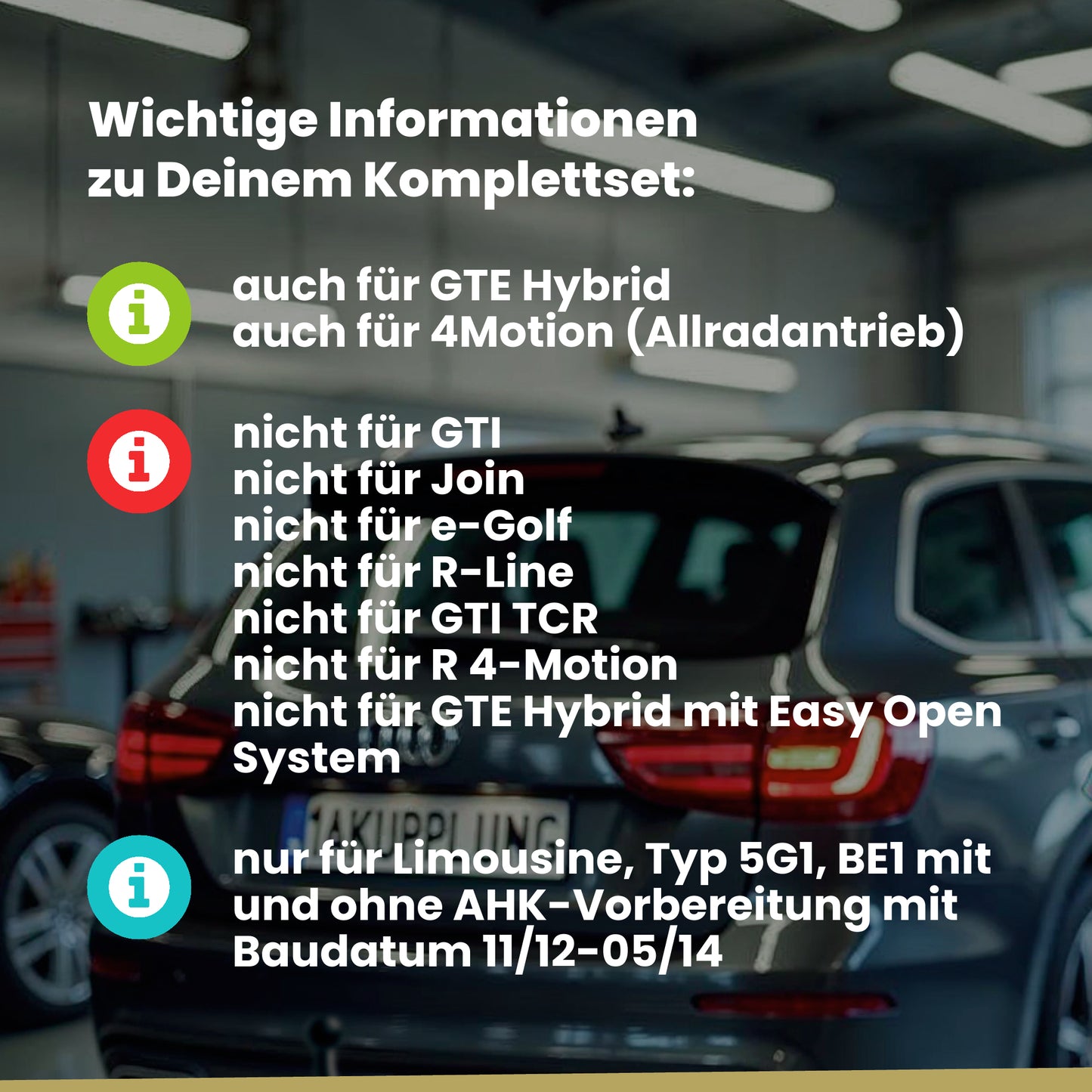 VW Golf VII Fließheck 3/5-Türer (Fließheck) 11.2012-05.2014 5G1 BRiNK Anhängerkupplung mit JAEGER Elektrosatz