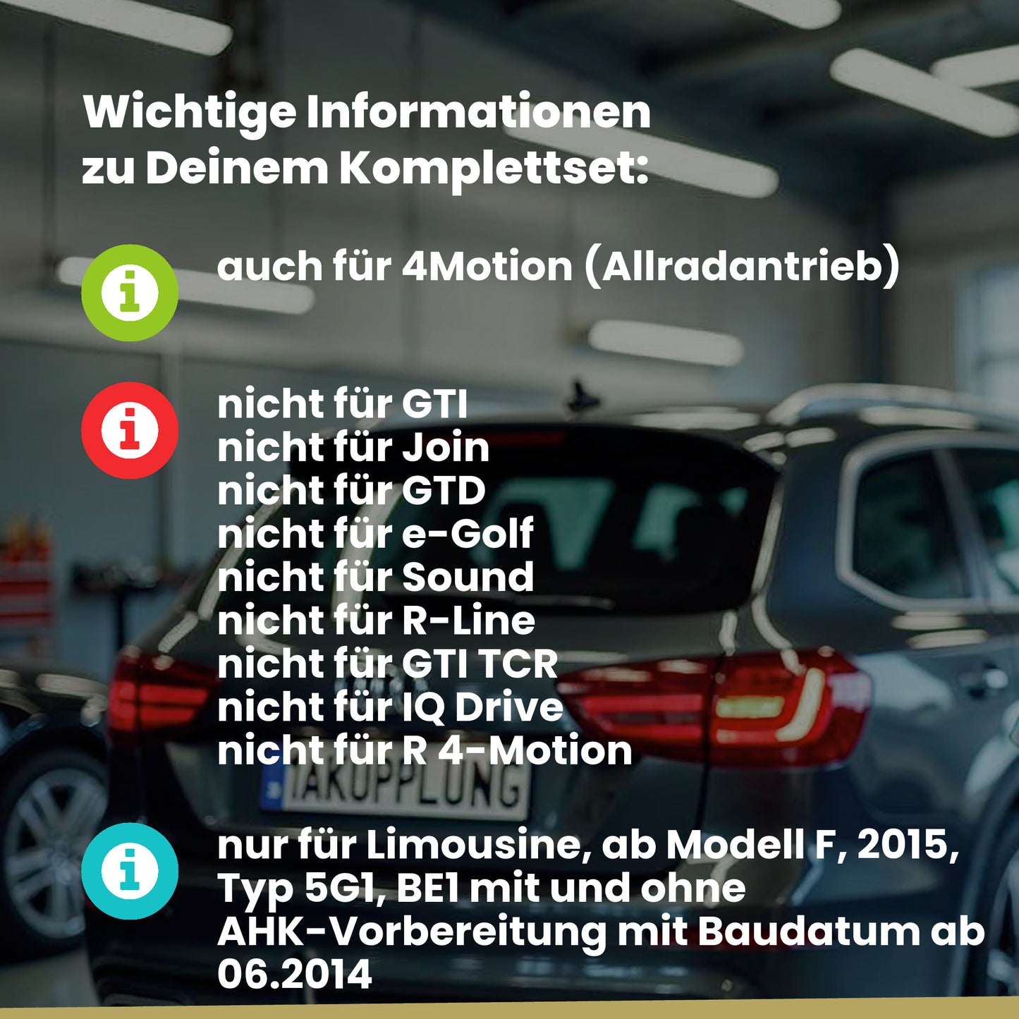 VW Golf VII Fließheck 3/5-Türer (Fließheck) 06.2014-12.2019 5G1 BRiNK Anhängerkupplung mit JAEGER Elektrosatz