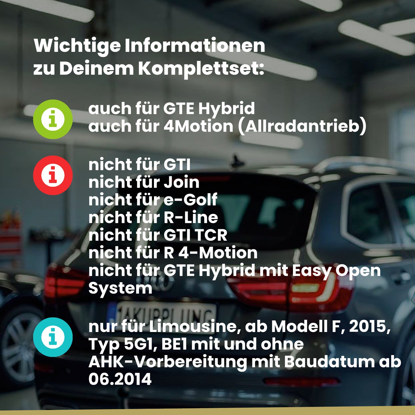 VW Golf VII Fließheck 3/5-Türer (Fließheck) 06.2014-12.2019 5G1 BRiNK Anhängerkupplung mit JAEGER Elektrosatz