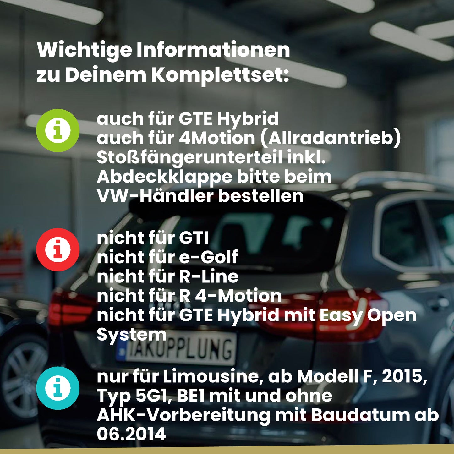 VW Golf VII Fließheck 3/5-Türer (Fließheck) 06.2014-12.2019 5G1 BRiNK Anhängerkupplung mit JAEGER Elektrosatz