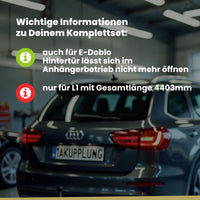 Fiat Doblo 5-Türer (Hochdachkombi) ab 11.2022 510_/511_ - L1 4403mm BRiNK Anhängerkupplung mit JAEGER Elektrosatz