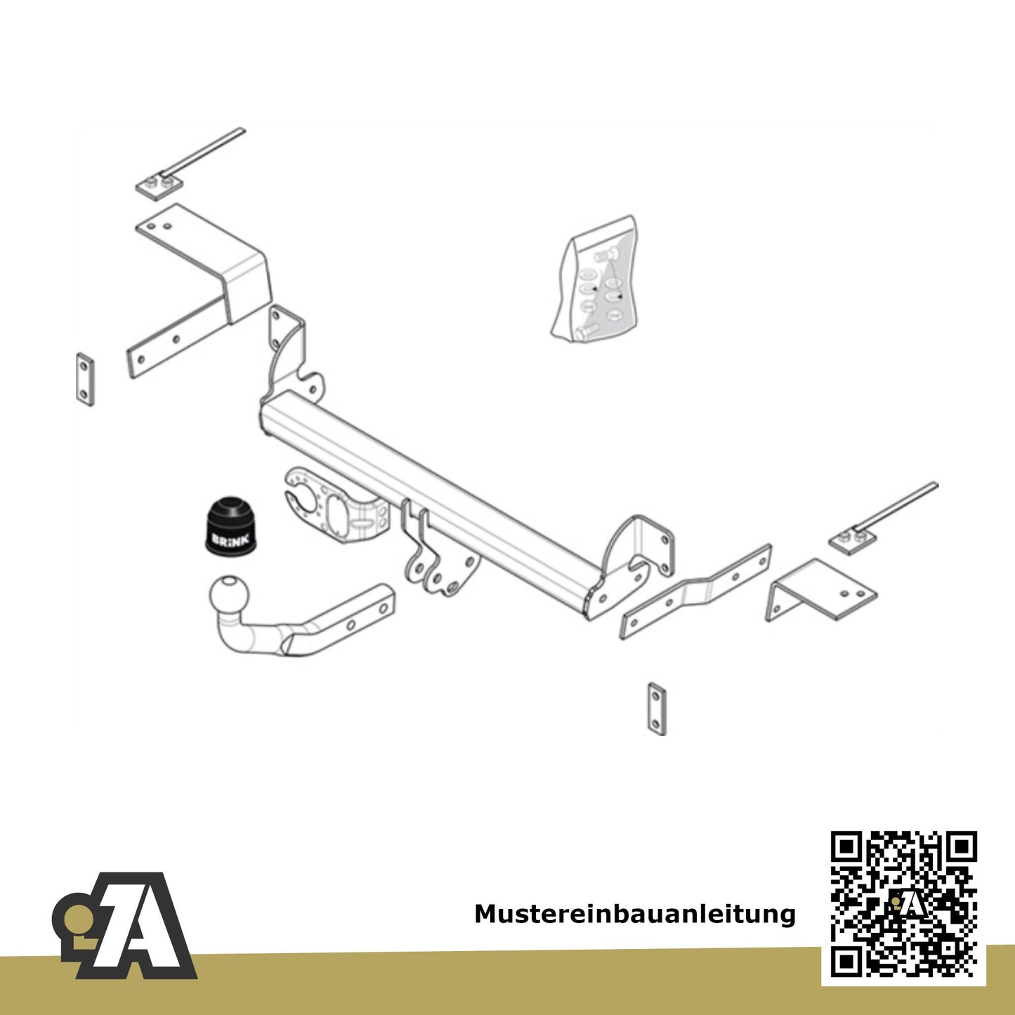 Fiat 500C 2-Türer (Cabriolet) 09.2009-06.2015 312_ BRiNK Anhängerkupplung mit JAEGER Elektrosatz
