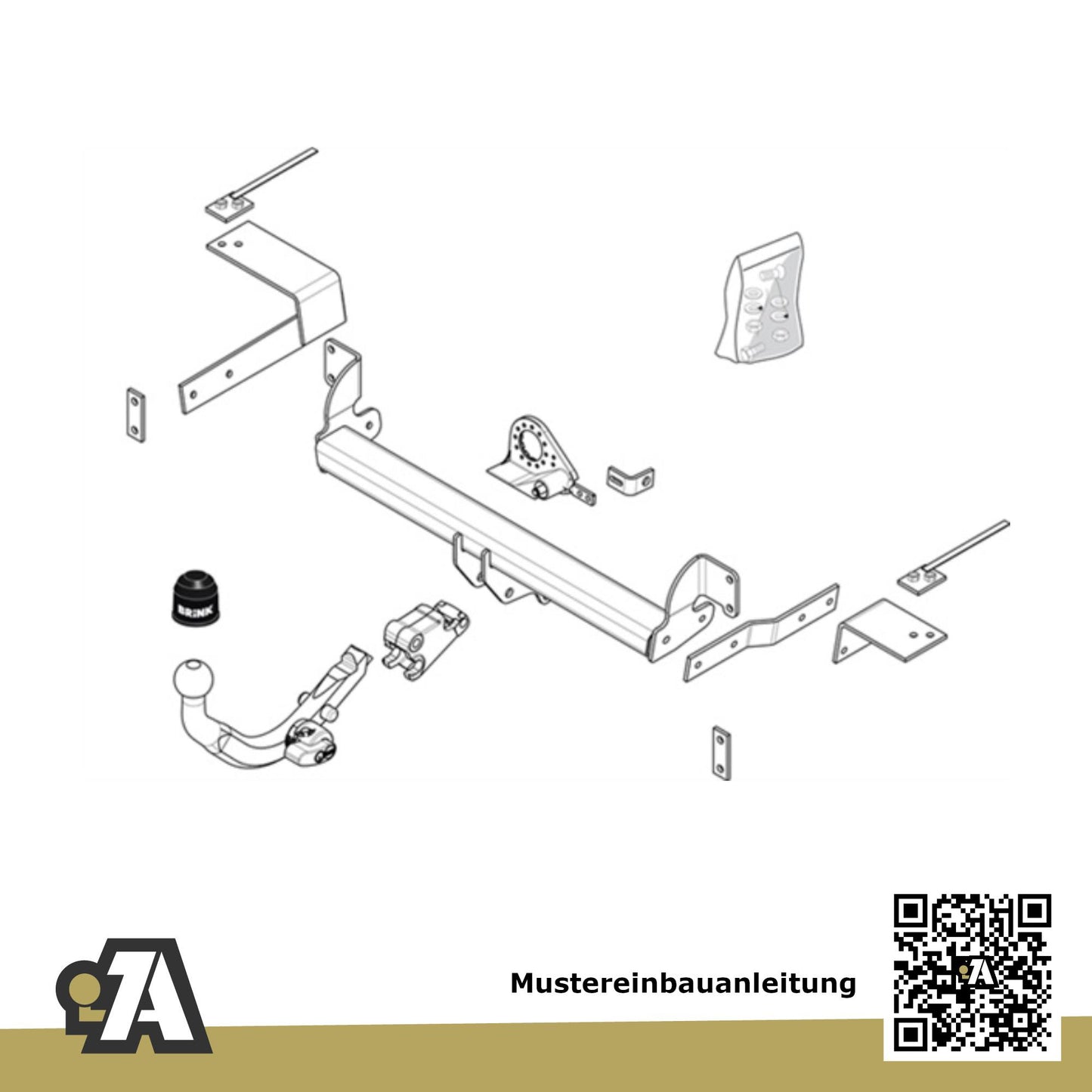 Fiat 500C 2-Türer (Cabriolet) 09.2009-06.2015 312_ BRiNK Anhängerkupplung mit JAEGER Elektrosatz
