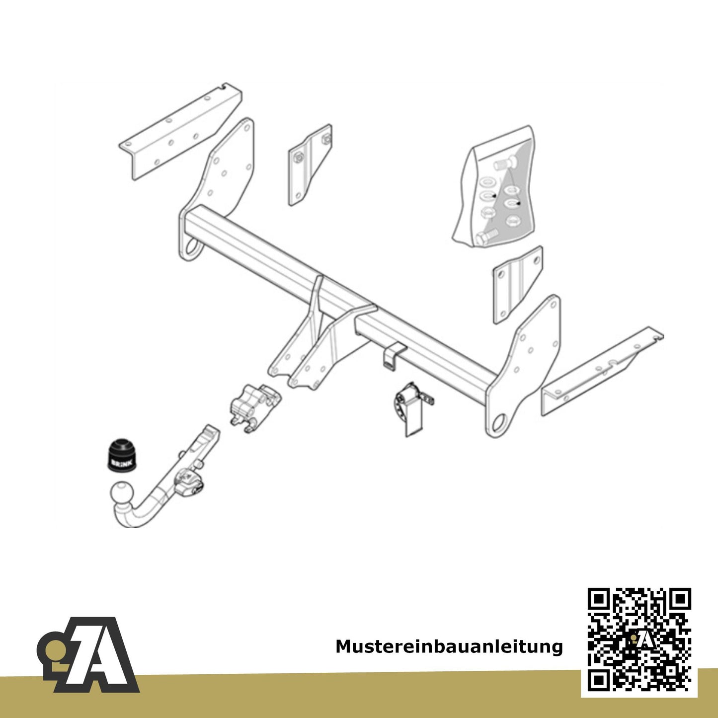 Mitsubishi Pajero 3/5-Türer (SUV) ab 02.2007 V80 / V90 BRiNK Anhängerkupplung mit JAEGER Elektrosatz
