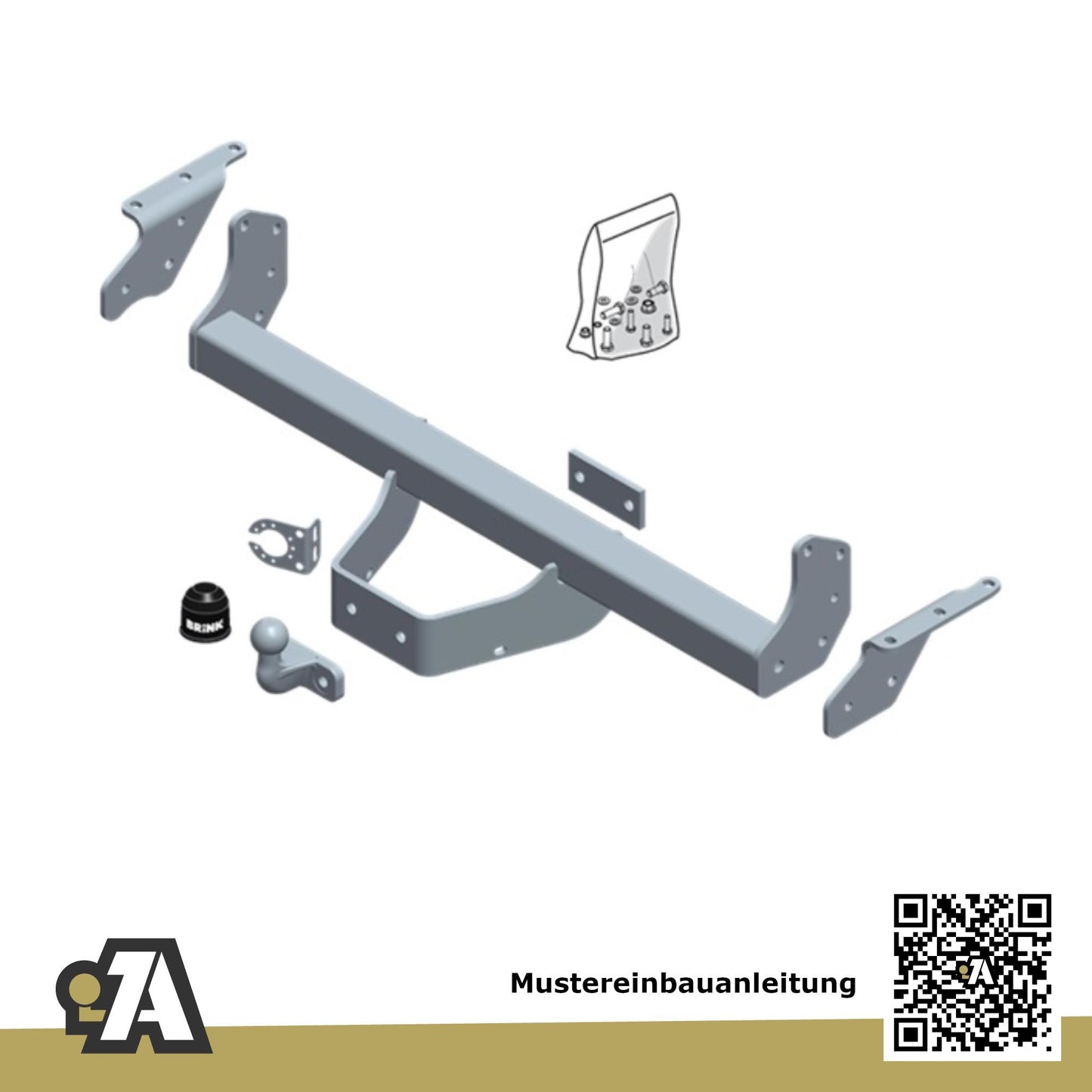 Nissan Navara mit Trittstoßstange 04.2010-12.2015 BRiNK Anhängerkupplung mit JAEGER Elektrosatz
