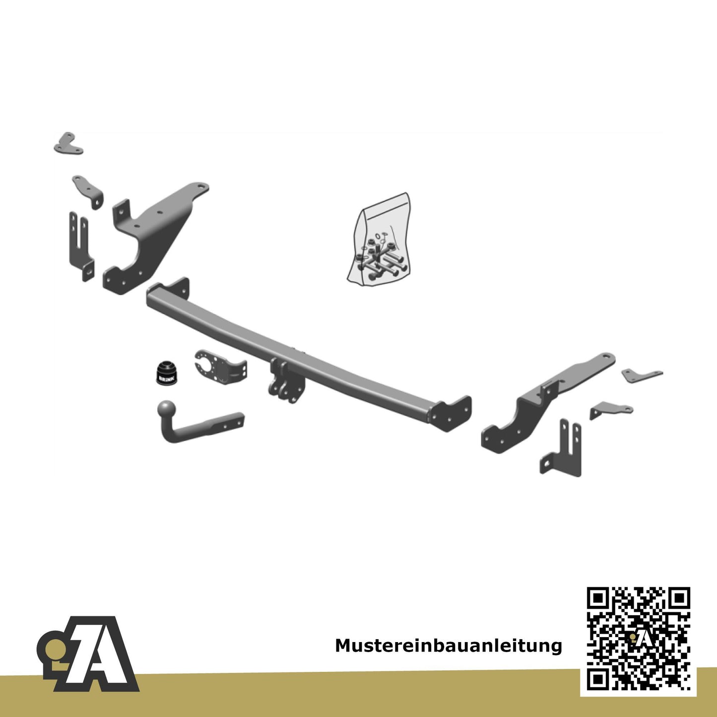 Toyota RAV4 5-Türer (SUV) 03.2006-02.2013 A3 - ohne Reserverad am Heck BRiNK Anhängerkupplung mit JAEGER Elektrosatz