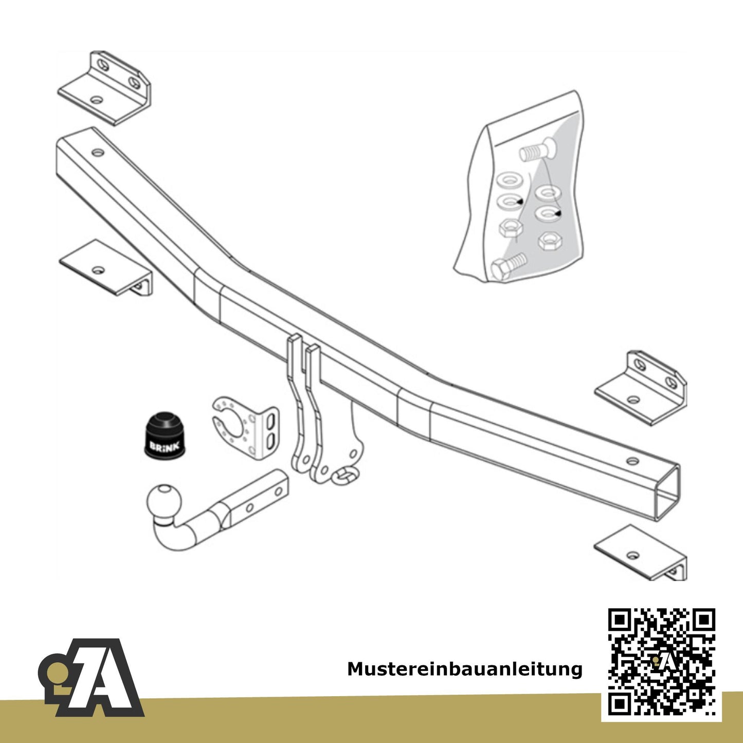 VW Touareg 5-Türer (SUV) 01.2003-11.2004 7L BRiNK Anhängerkupplung mit JAEGER Elektrosatz