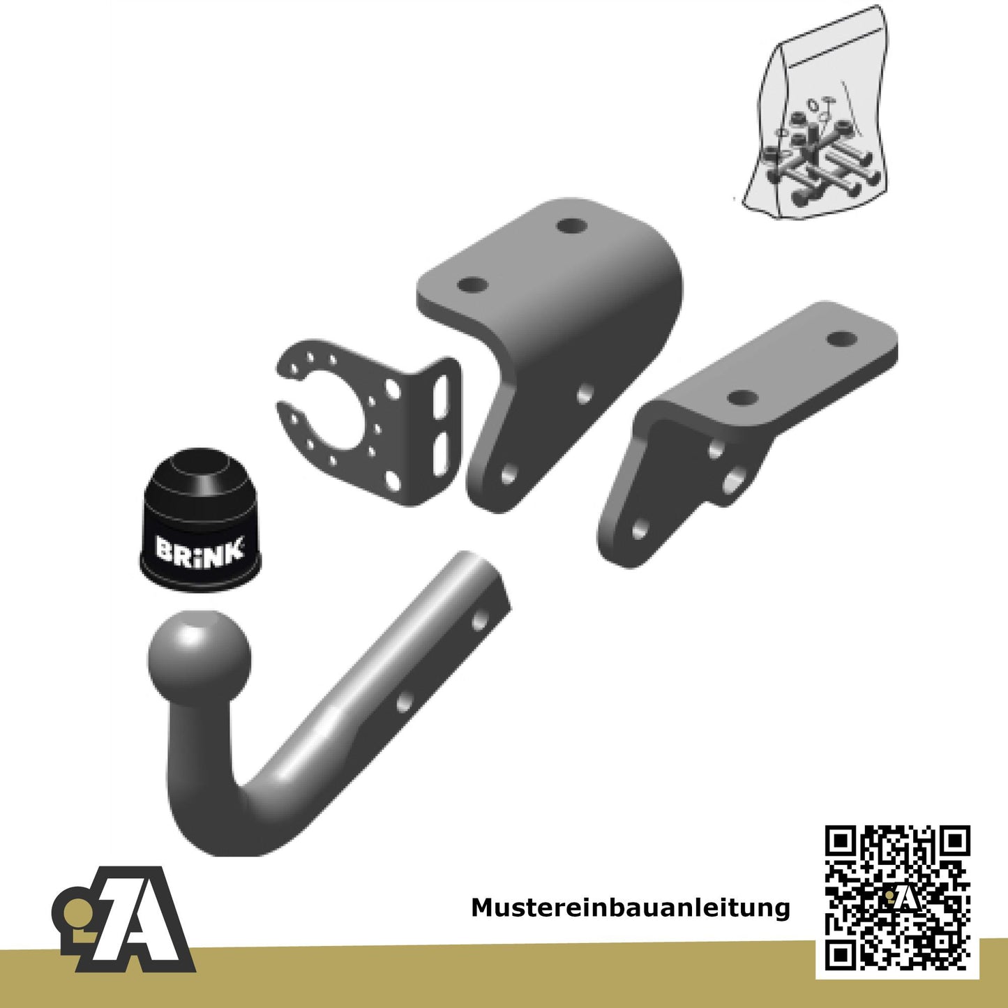VW Amarok Pick Up 08.2010-05.2020 mit Trittstufe BRiNK Anhängerkupplung mit JAEGER Elektrosatz