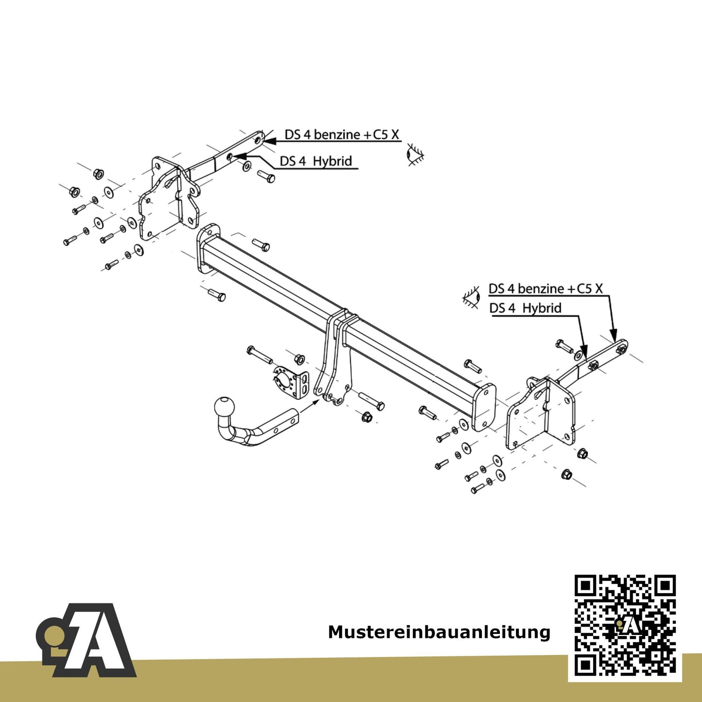 Citroen C5 X 5-Türer (Kombilimousine) ab 05.2022 N_ BRiNK Anhängerkupplung mit JAEGER Elektrosatz