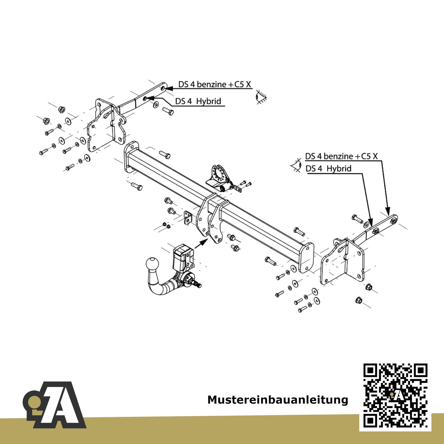 Citroen C5 X 5-Türer (Kombilimousine) ab 05.2022 N_ BRiNK Anhängerkupplung mit JAEGER Elektrosatz