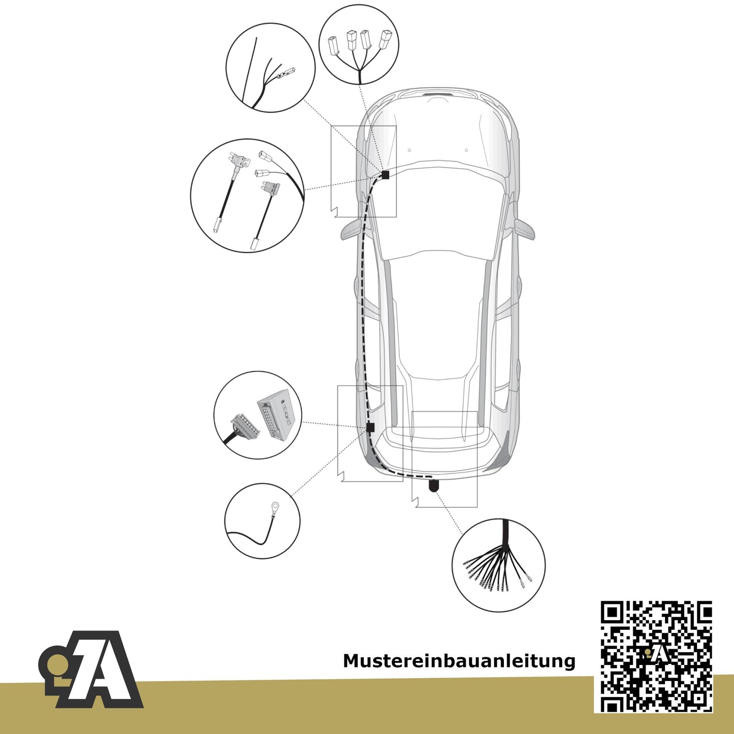 Toyota Proace City / Verso 5-Türer (Kompaktvan) ab 12.2019 Länge 4403mm BRiNK Anhängerkupplung mit JAEGER Elektrosatz