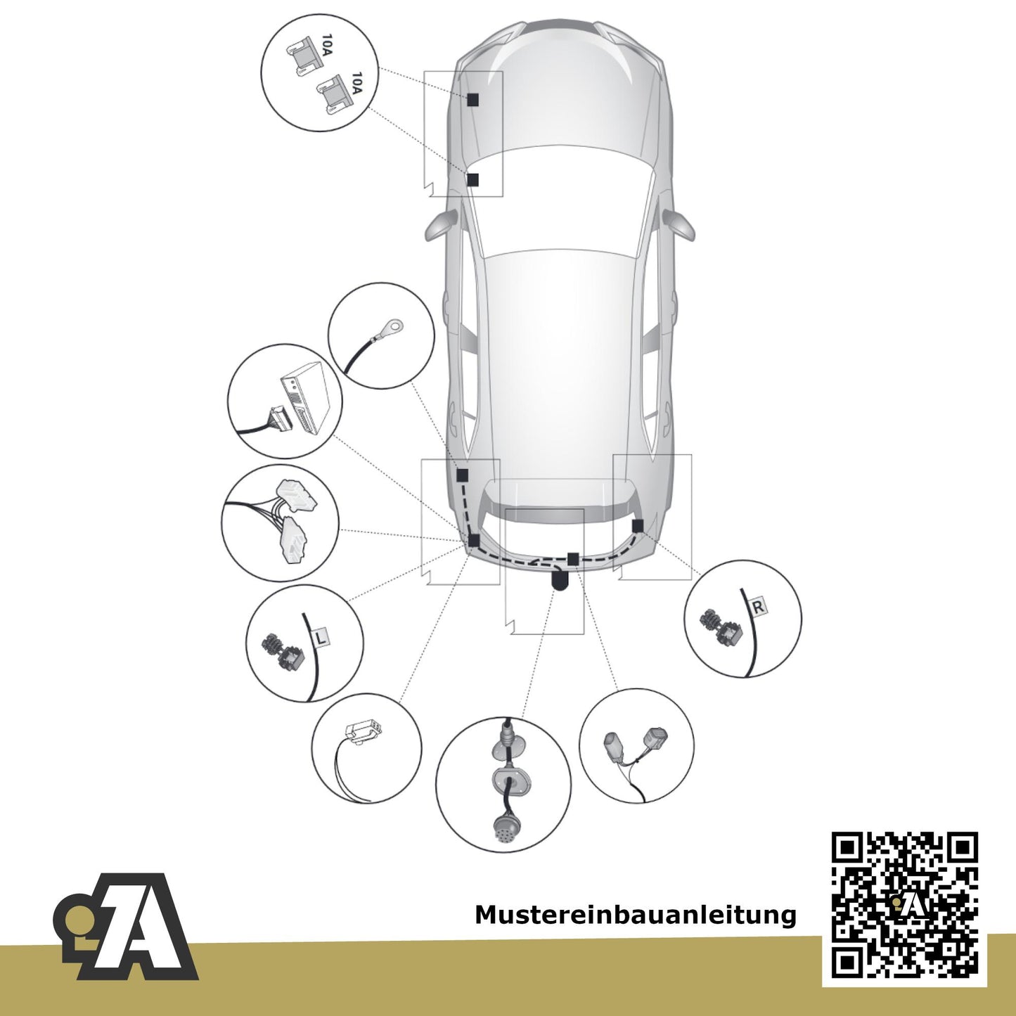 Toyota Yaris 3/5-Türer (Fließheck) 08.2020-01.2024 P21 / PA1 / PH1 BRiNK Anhängerkupplung mit JAEGER Elektrosatz